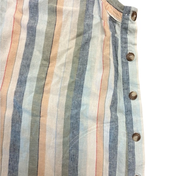 For Cynthia Linen Blend Side Button Striped
Sleeveless Dress Medium - Picture 4 of 6